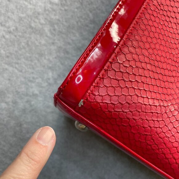My Best Friend Is A Bag Laptop Patent Leather Snakeskin Red Large‎ - Picture 3 of 16
